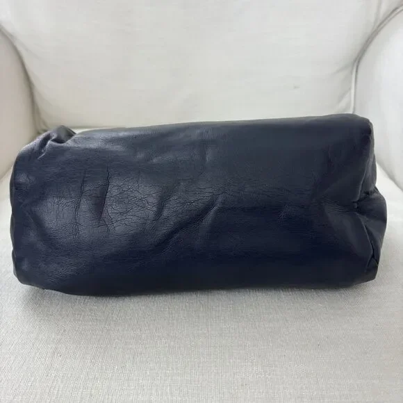 Vintage JR Florida USA Navy Blue Handbag Purse Bakelite Handles MCM Mod 50s 60s - Picture 6 of 15